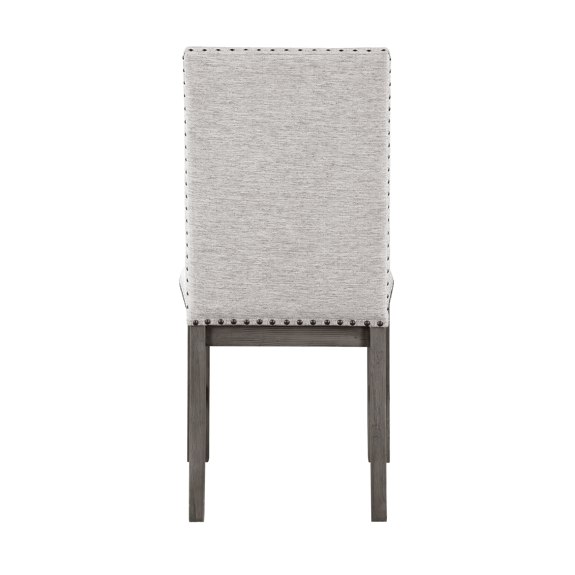 Beige Fabric Side Chairs 2 Piece Dining Set