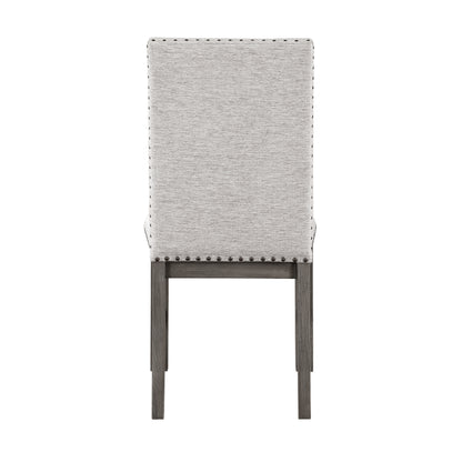 Beige Fabric Side Chairs 2 Piece Dining Set