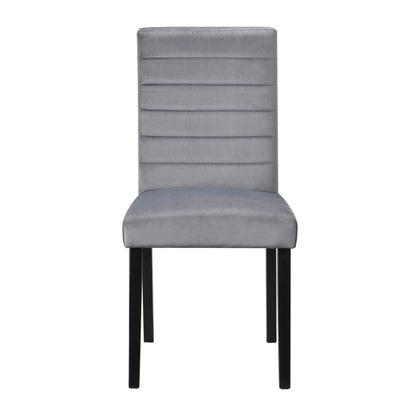Black Velvet Wood Side Chairs for Casual Dining Room Seating