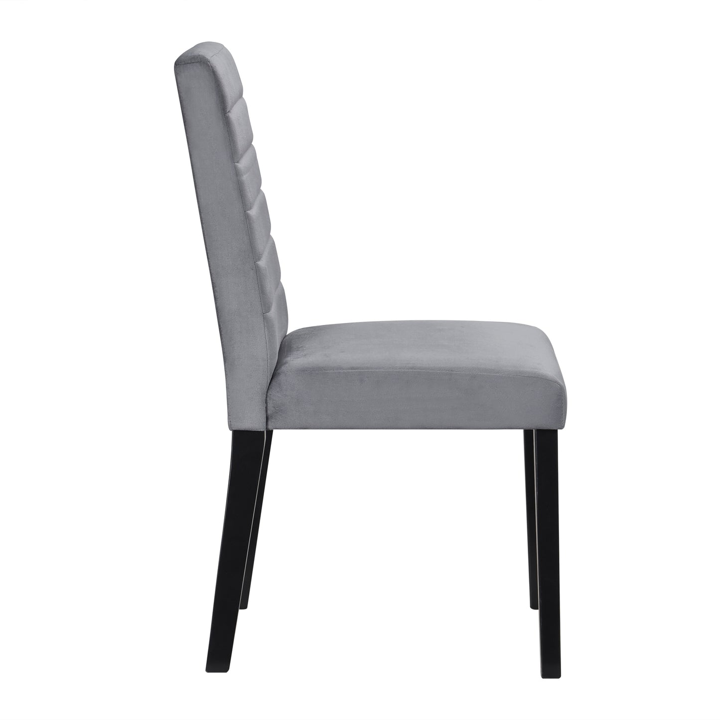 Black Velvet Wood Side Chairs for Casual Dining Room Seating
