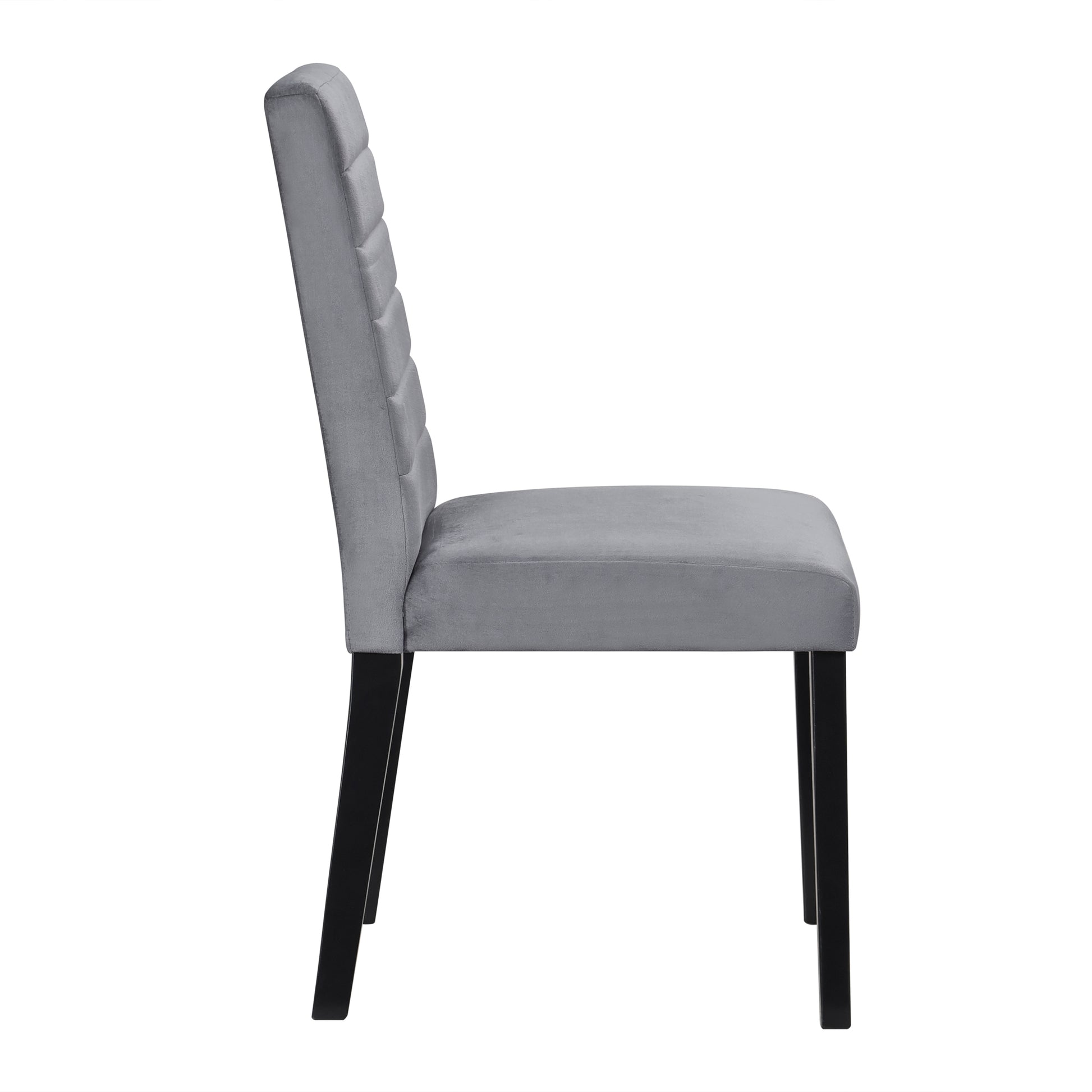 Black Velvet Wood Side Chairs for Casual Dining Room Seating