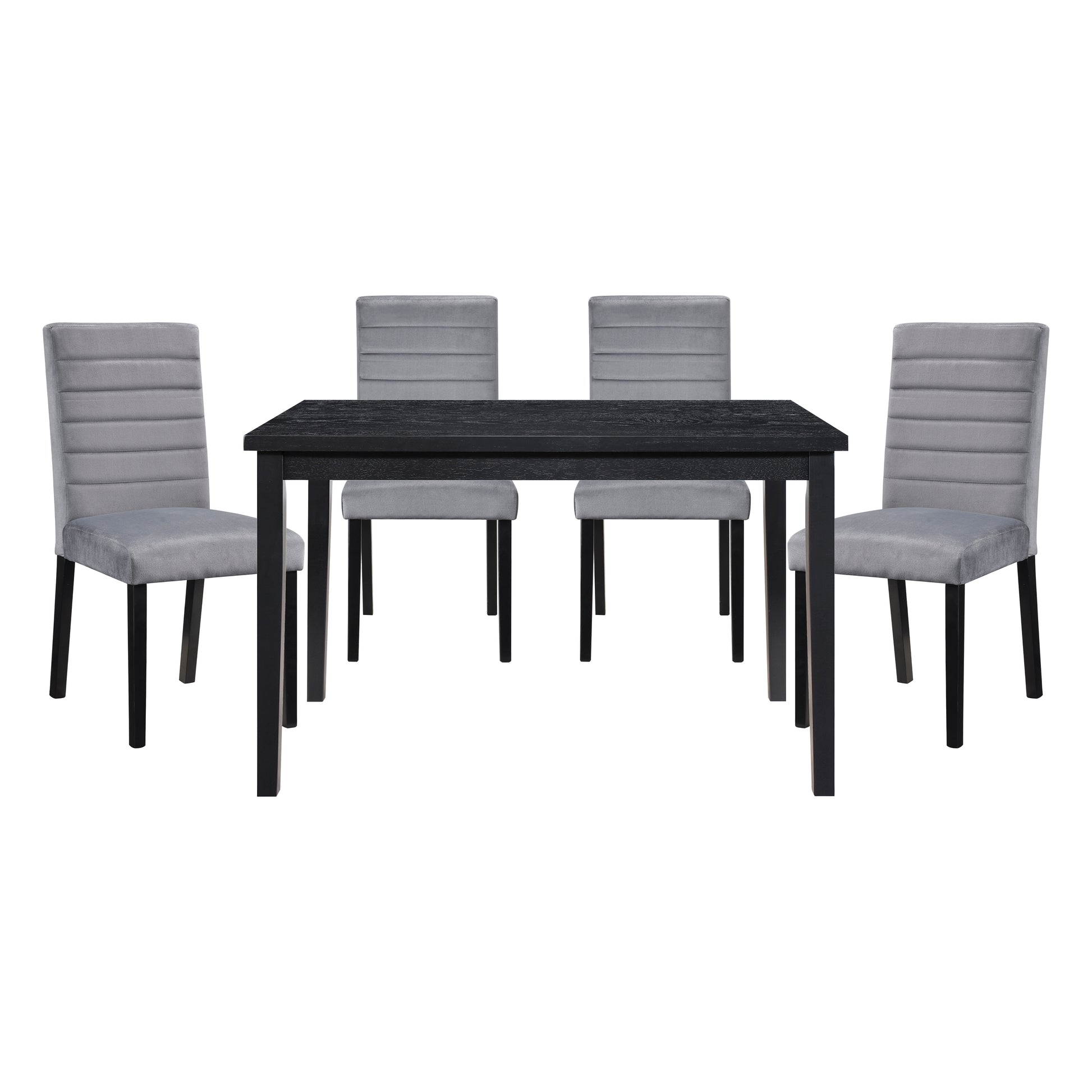 Black Velvet Wood Side Chairs for Casual Dining Room Seating