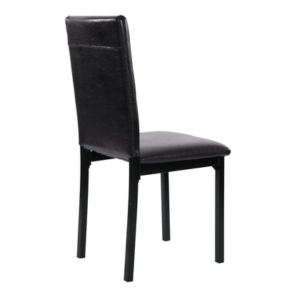 Set of 4 Metal Frame Chairs Brown Faux Leather Dining Side Chairs