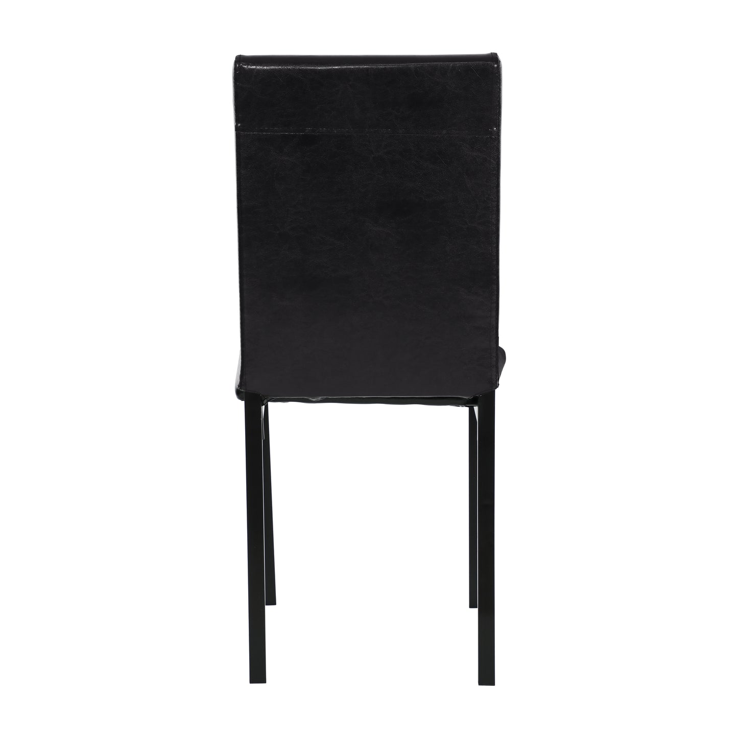 Set of 4 Metal Frame Chairs Brown Faux Leather Dining Side Chairs