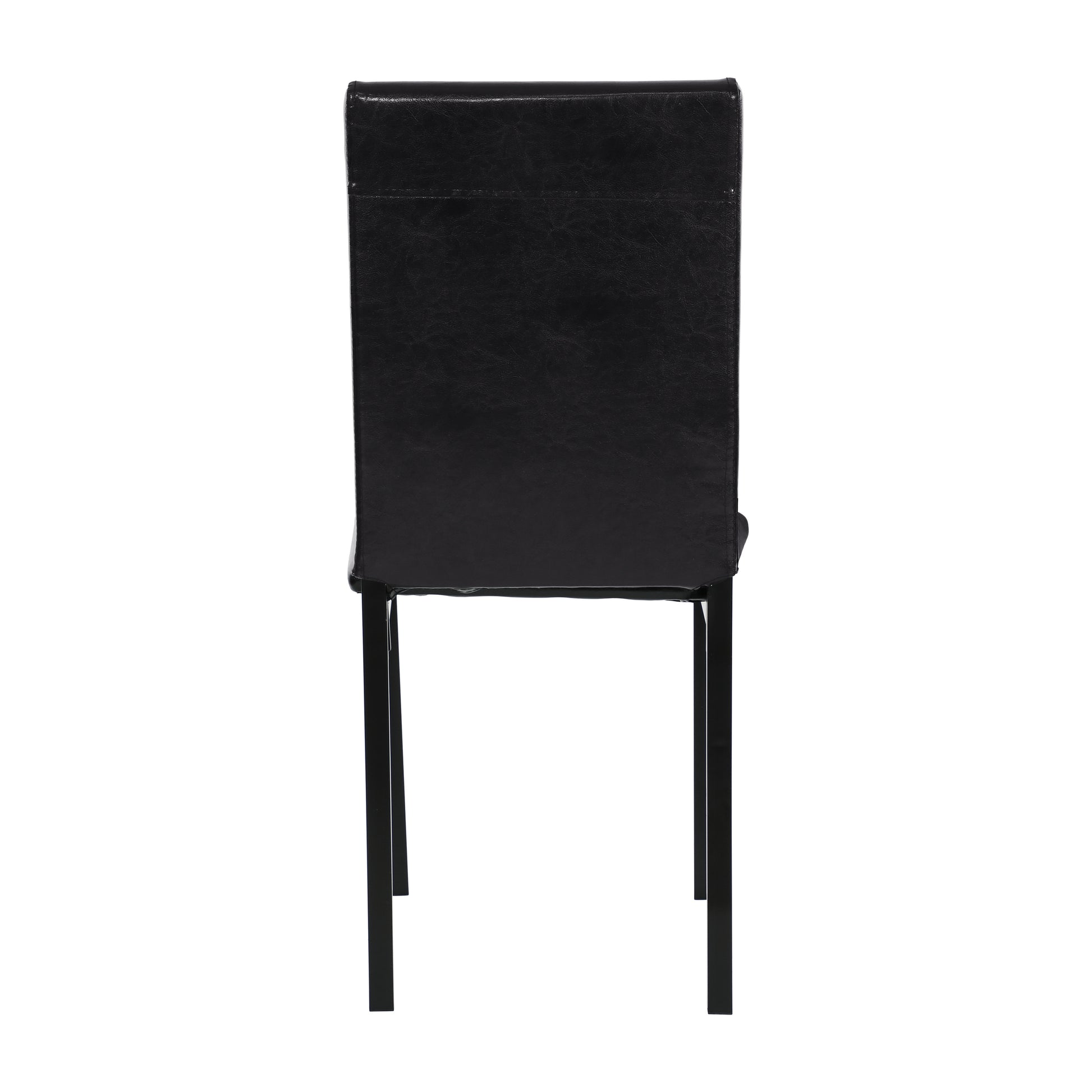 Set of 4 Metal Frame Chairs Brown Faux Leather Dining Side Chairs