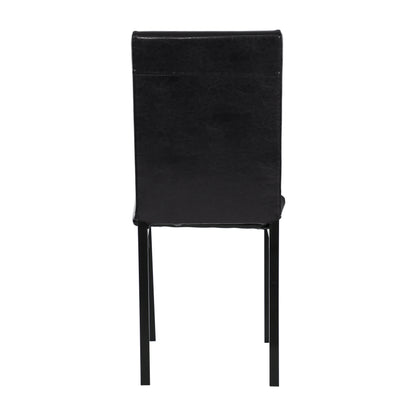 Set of 4 Metal Frame Chairs Brown Faux Leather Dining Side Chairs