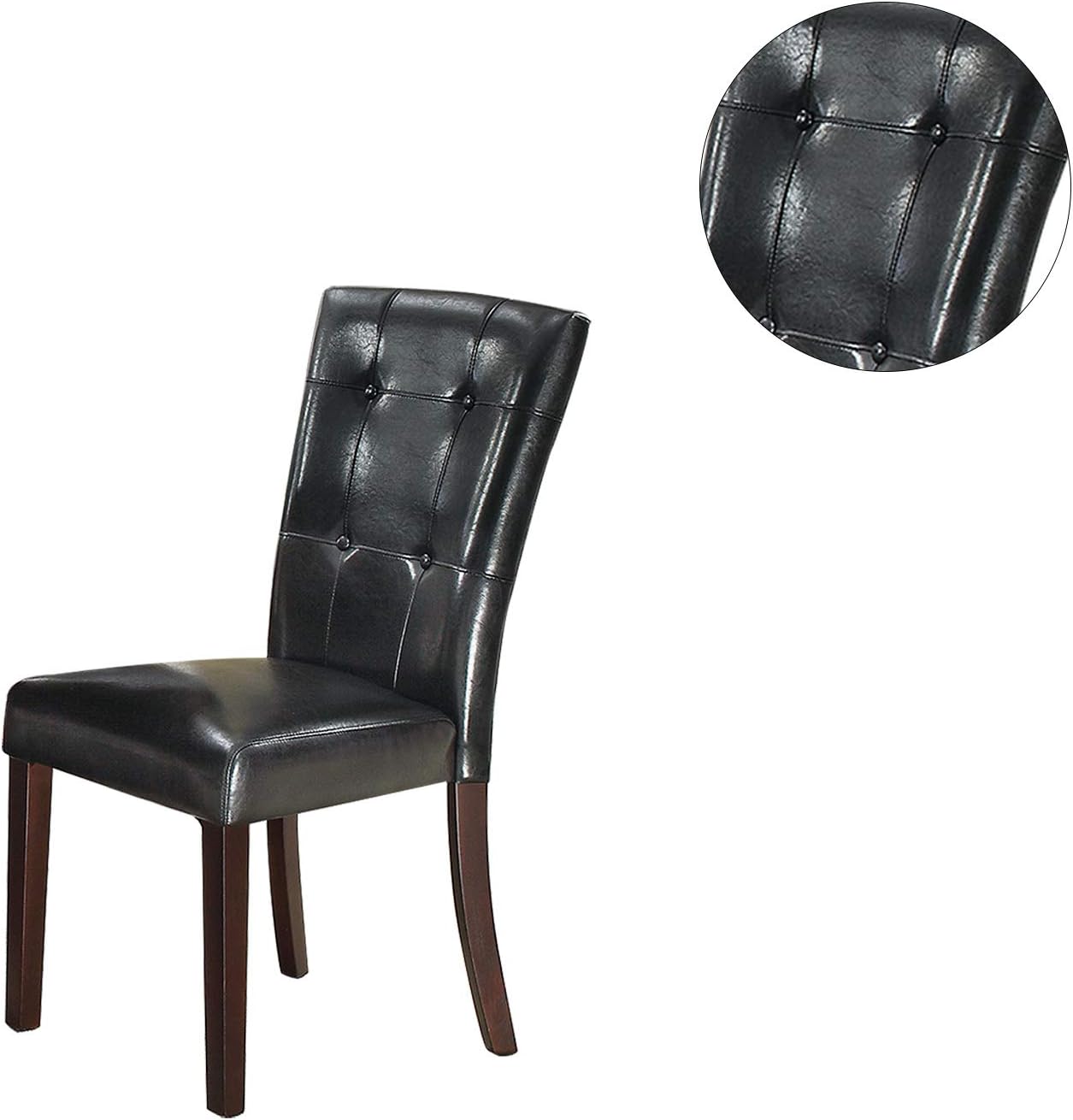 Black Dining Chairs Set of 2 - Modern Birch Wood