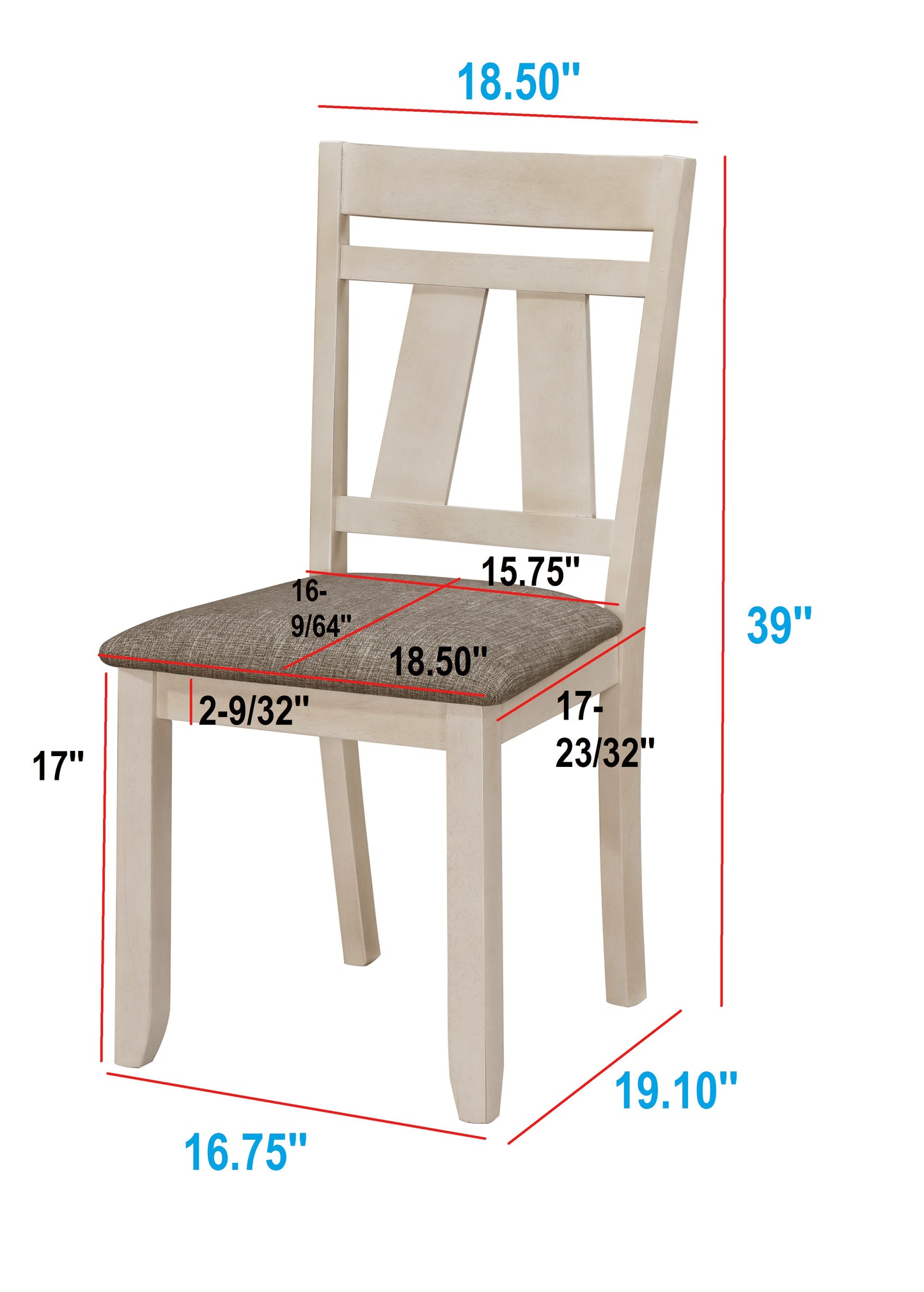Cream Wood Dining Chairs Set for Cottage Style Kitchen Storage