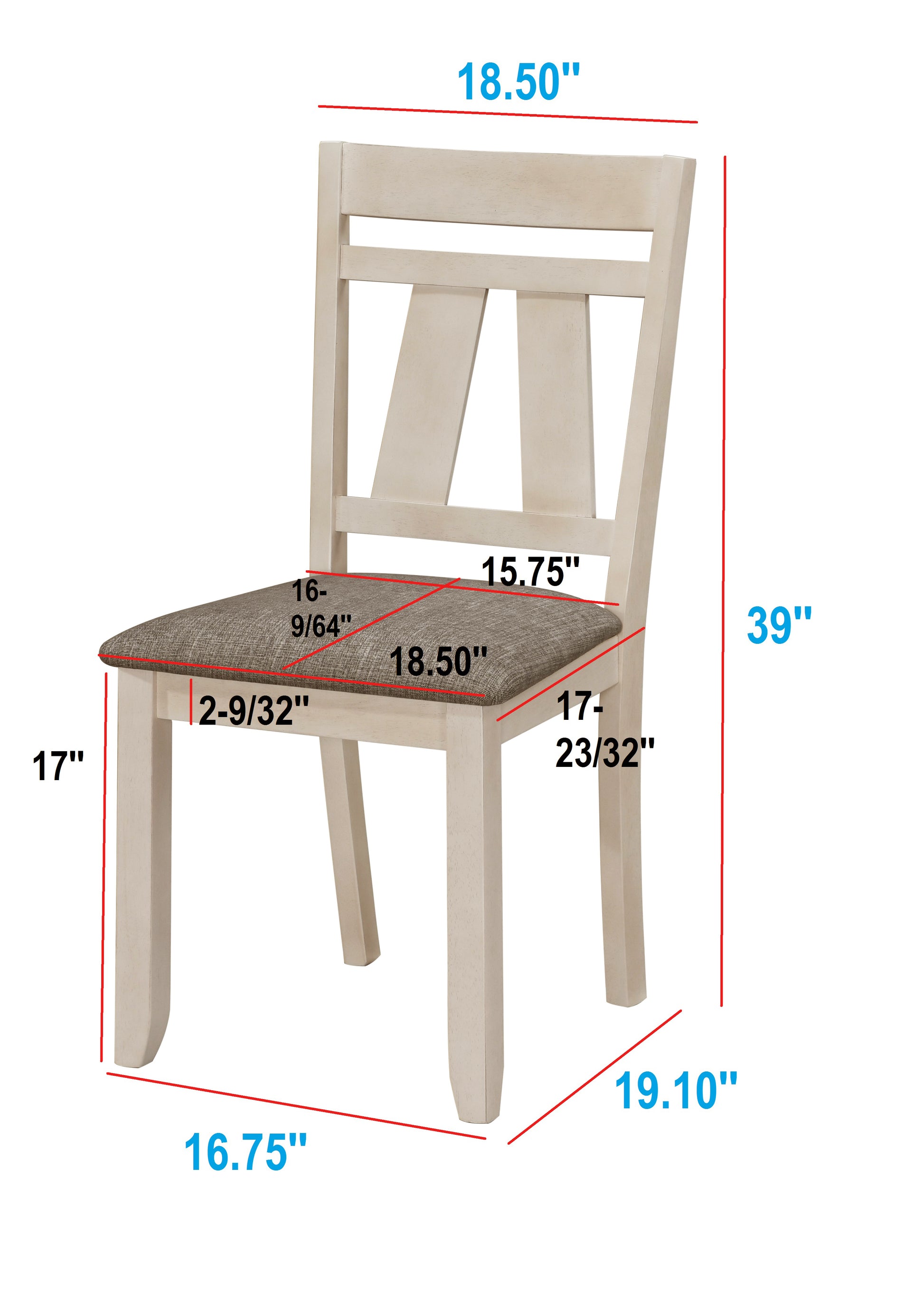 Cream Wood Dining Chairs Set for Cottage Style Kitchen Storage