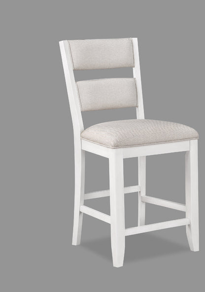 White Farmhouse Ladder Back Dining Chairs Set for Modern Kitchen