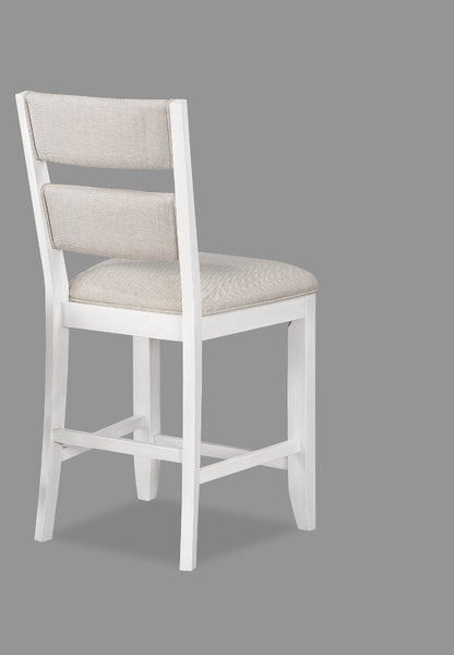 White Farmhouse Ladder Back Dining Chairs Set for Modern Kitchen