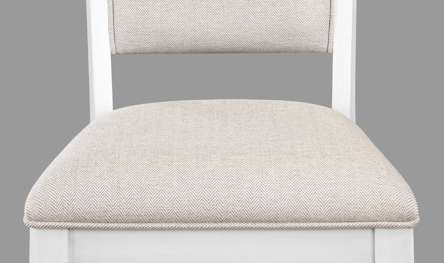 White Farmhouse Ladder Back Dining Chairs Set for Modern Kitchen
