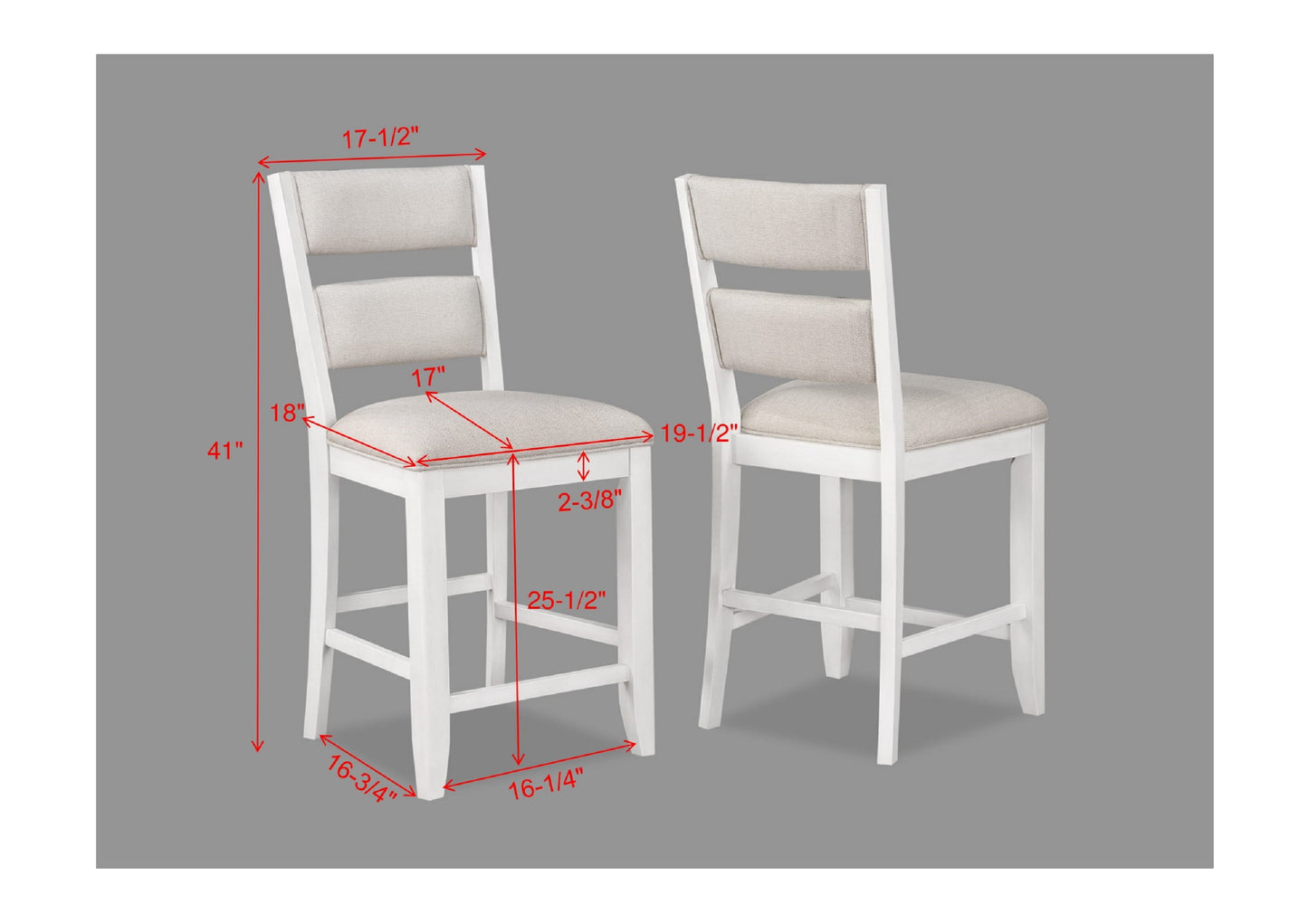 White Farmhouse Ladder Back Dining Chairs Set for Modern Kitchen