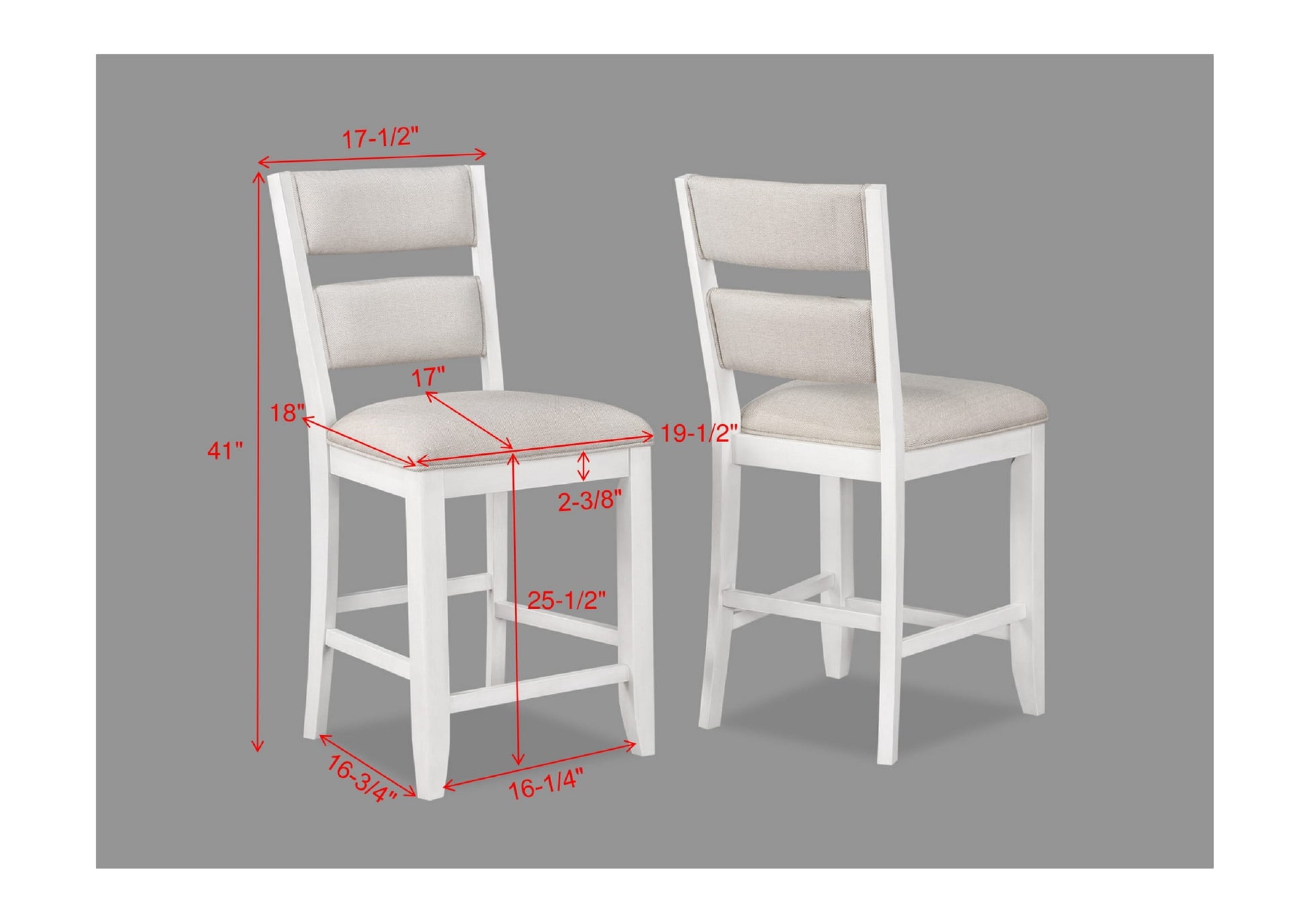 White Farmhouse Ladder Back Dining Chairs Set for Modern Kitchen