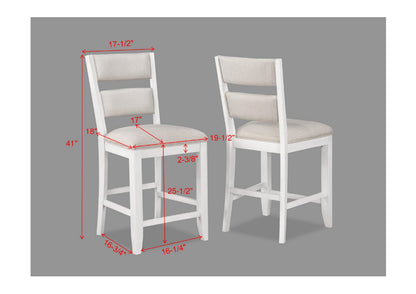 White Farmhouse Ladder Back Dining Chairs Set for Modern Kitchen