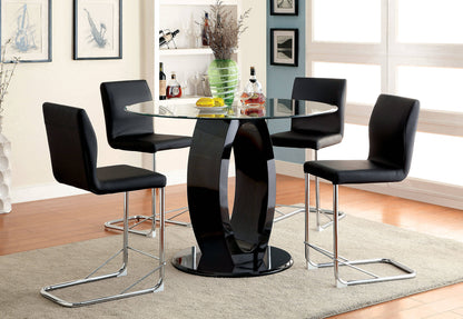 Modern Black Dining Chairs - Set of 2 Chrome Legs