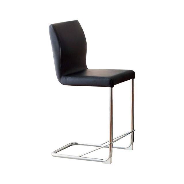 Modern Black Dining Chairs - Set of 2 Chrome Legs