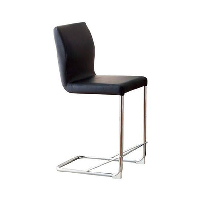 Modern Black Dining Chairs - Set of 2 Chrome Legs