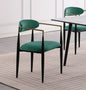 Modern Contemporary 2pcs Side Chairs Green Fabric Upholstered Ultra Stylish Chairs Set