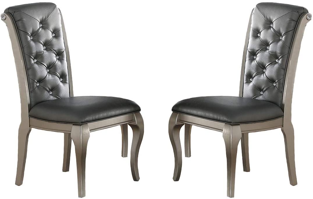 Grey Dining Chairs Set of 2 - Traditional Style