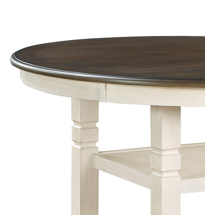 Brown White Dining Table - 4 Person Transitional Style