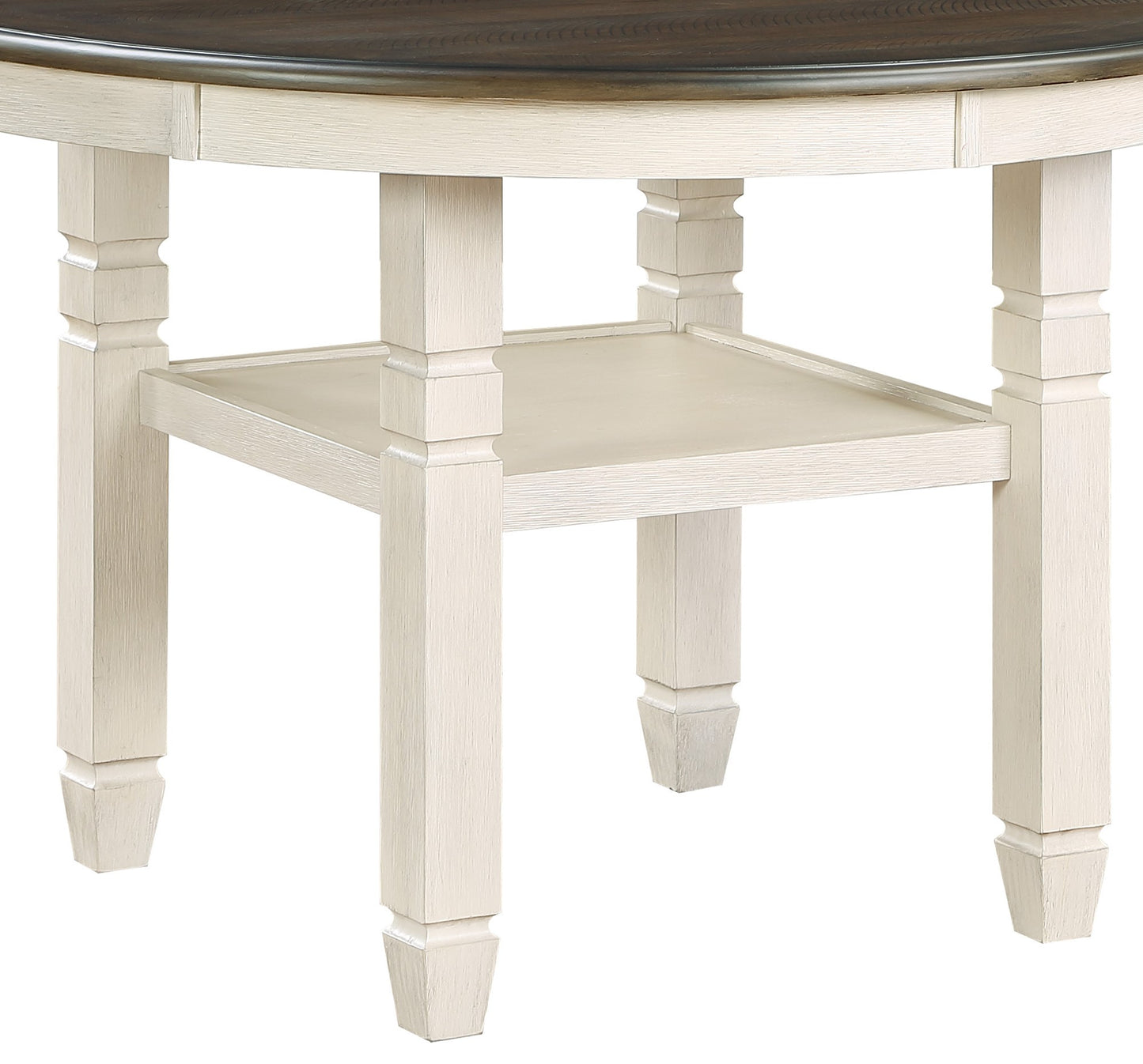 Brown White Dining Table - 4 Person Transitional Style