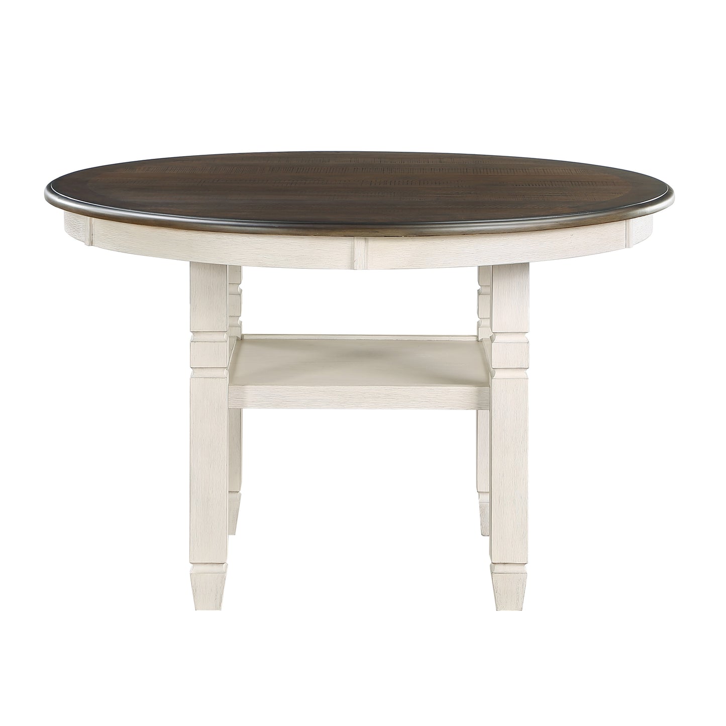 Brown White Dining Table - 4 Person Transitional Style