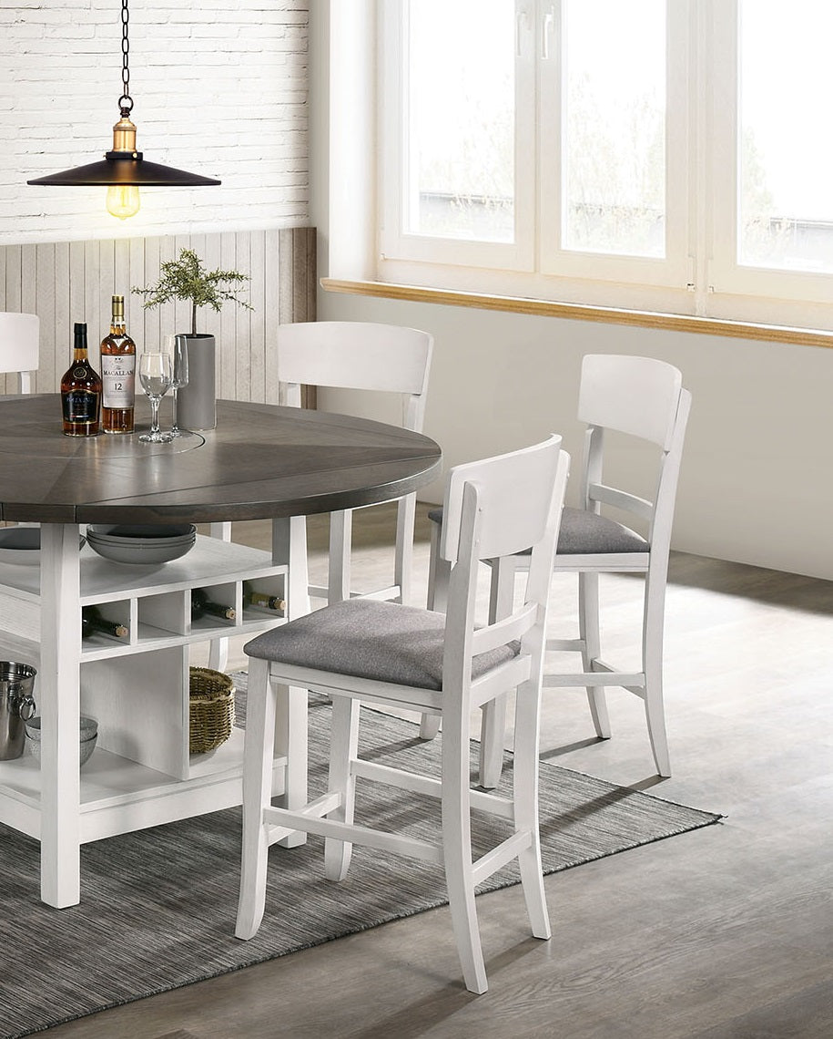 Contemporary White Dining Chairs Set of 2