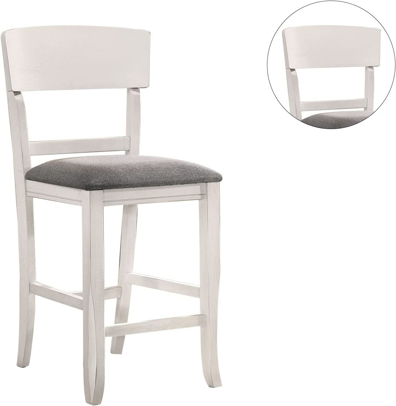 Contemporary White Dining Chairs Set of 2