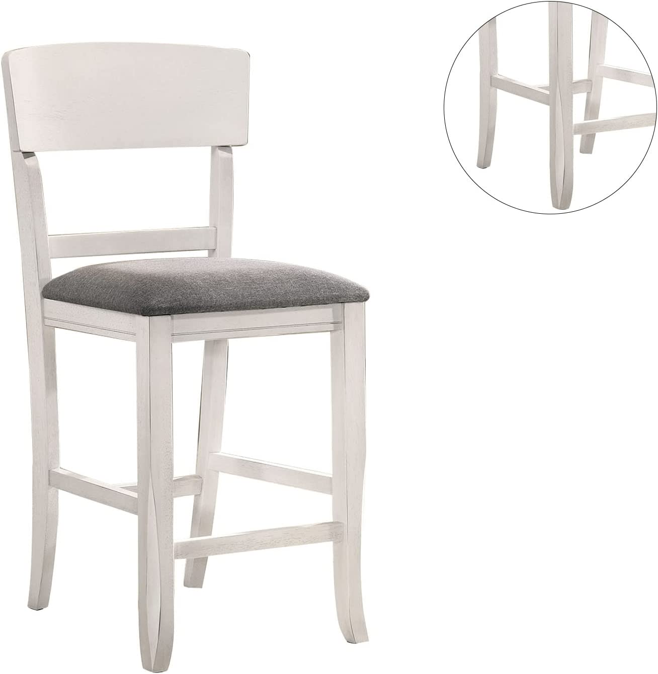 Contemporary White Dining Chairs Set of 2