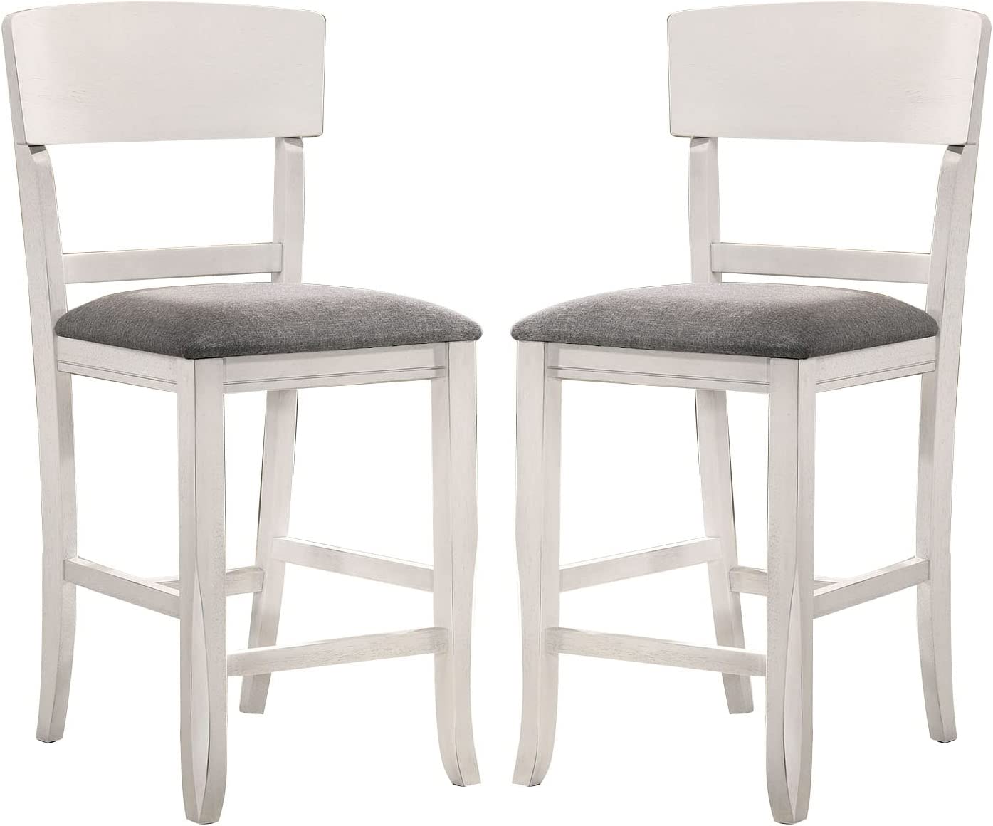 Contemporary White Dining Chairs Set of 2