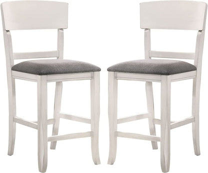 Contemporary White Dining Chairs Set of 2