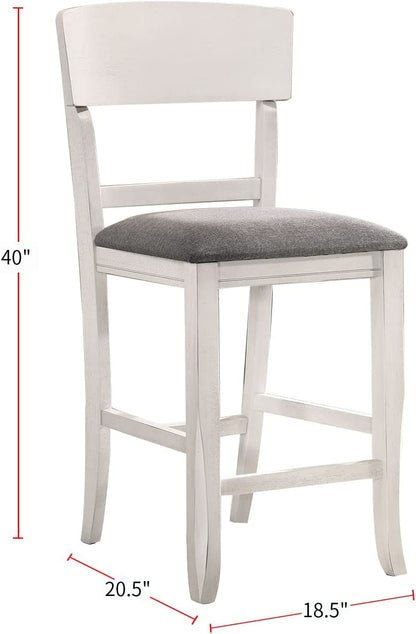 Contemporary White Dining Chairs Set of 2