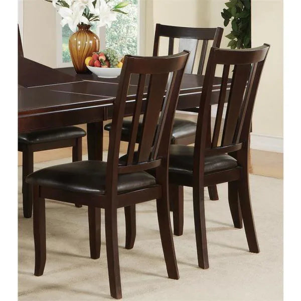 Modern Solid Wood Dining Chairs Set Brown Contemporary Kitchen Seating