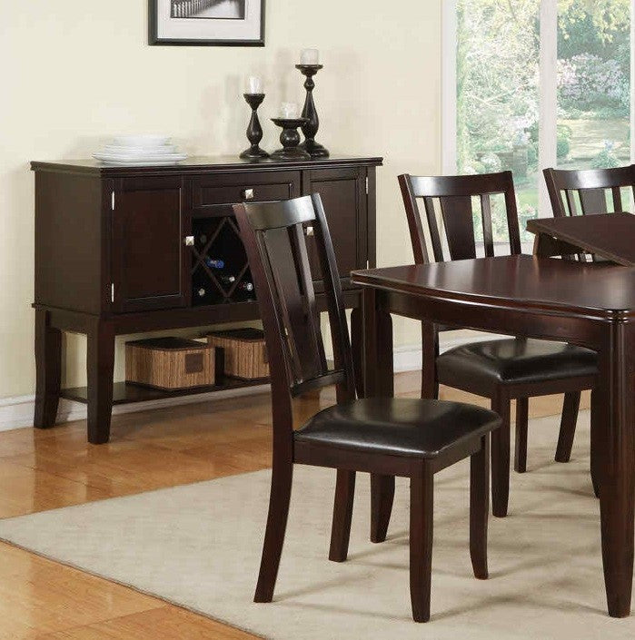 Modern Solid Wood Dining Chairs Set Brown Contemporary Kitchen Seating