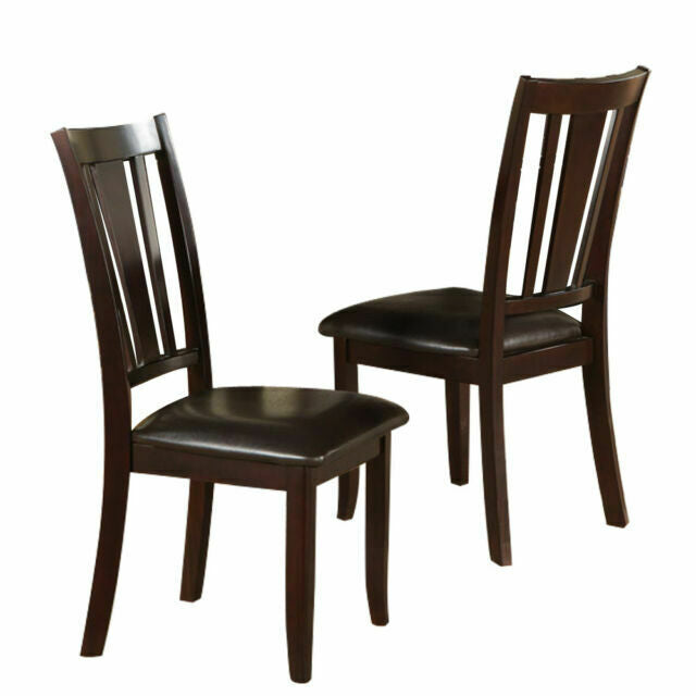 Modern Solid Wood Dining Chairs Set Brown Contemporary Kitchen Seating