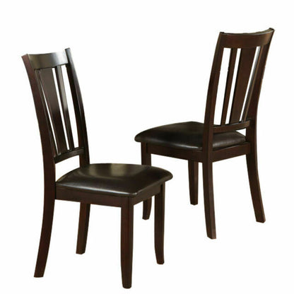 Modern Solid Wood Dining Chairs Set Brown Contemporary Kitchen Seating