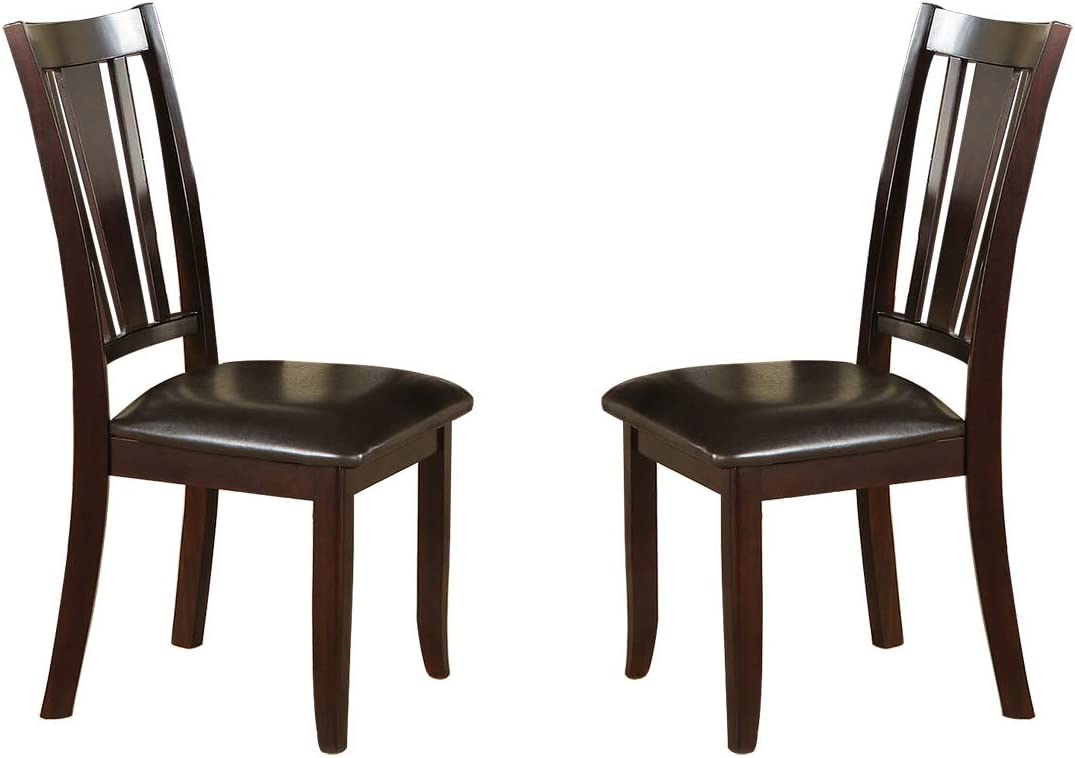 Modern Solid Wood Dining Chairs Set Brown Contemporary Kitchen Seating