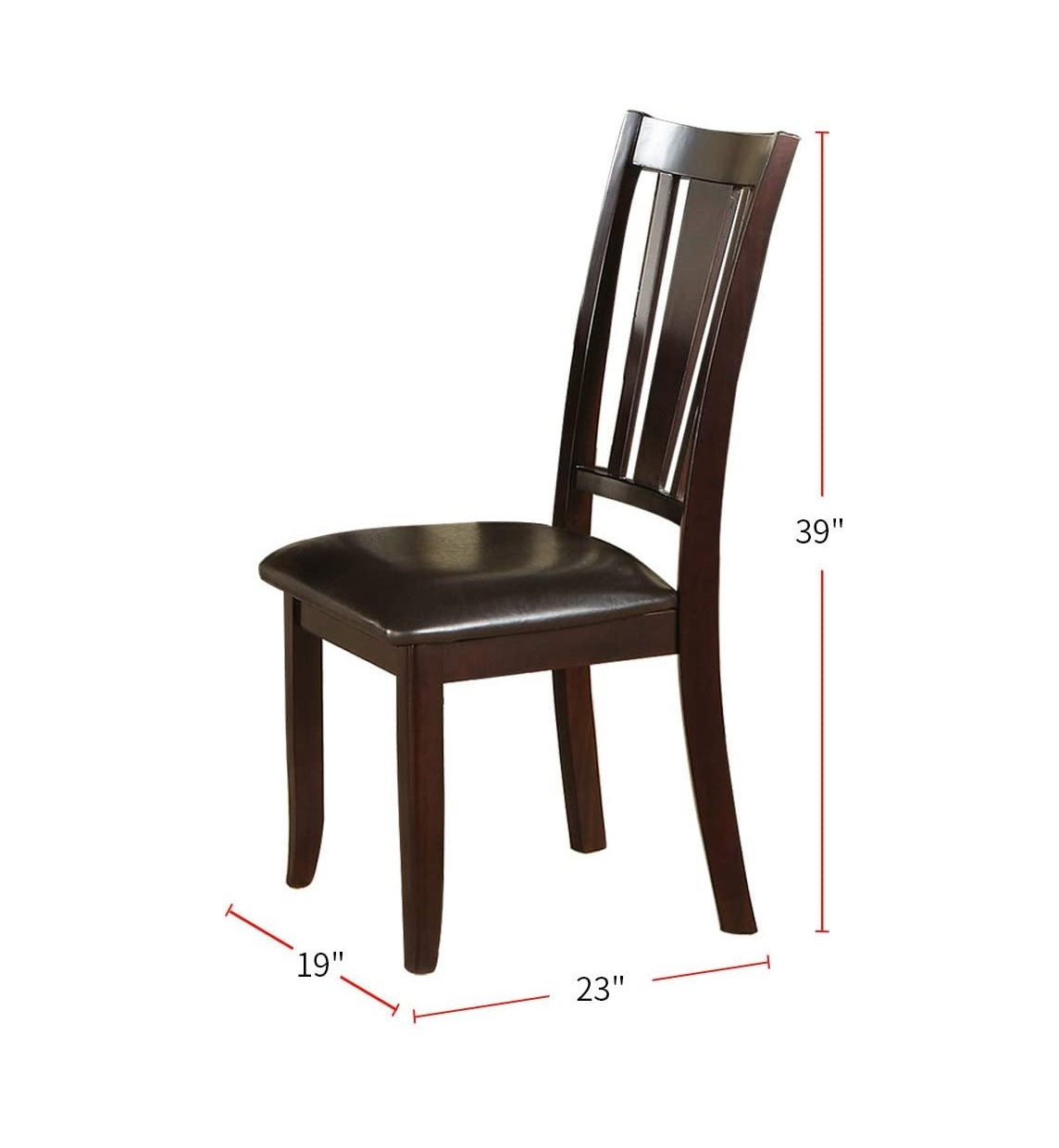 Modern Solid Wood Dining Chairs Set Brown Contemporary Kitchen Seating