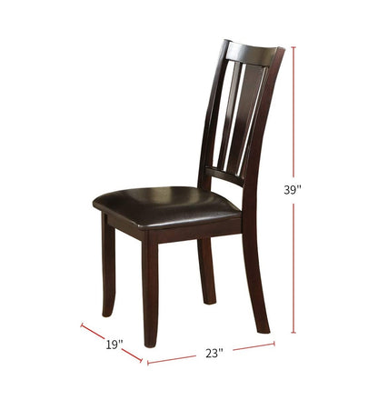 Modern Solid Wood Dining Chairs Set Brown Contemporary Kitchen Seating