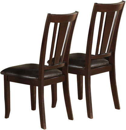 Modern Solid Wood Dining Chairs Set Brown Contemporary Kitchen Seating