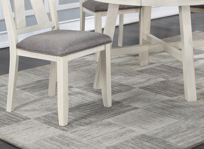Solid Wood Dining Chairs Set Antique White Gray for Dining Room