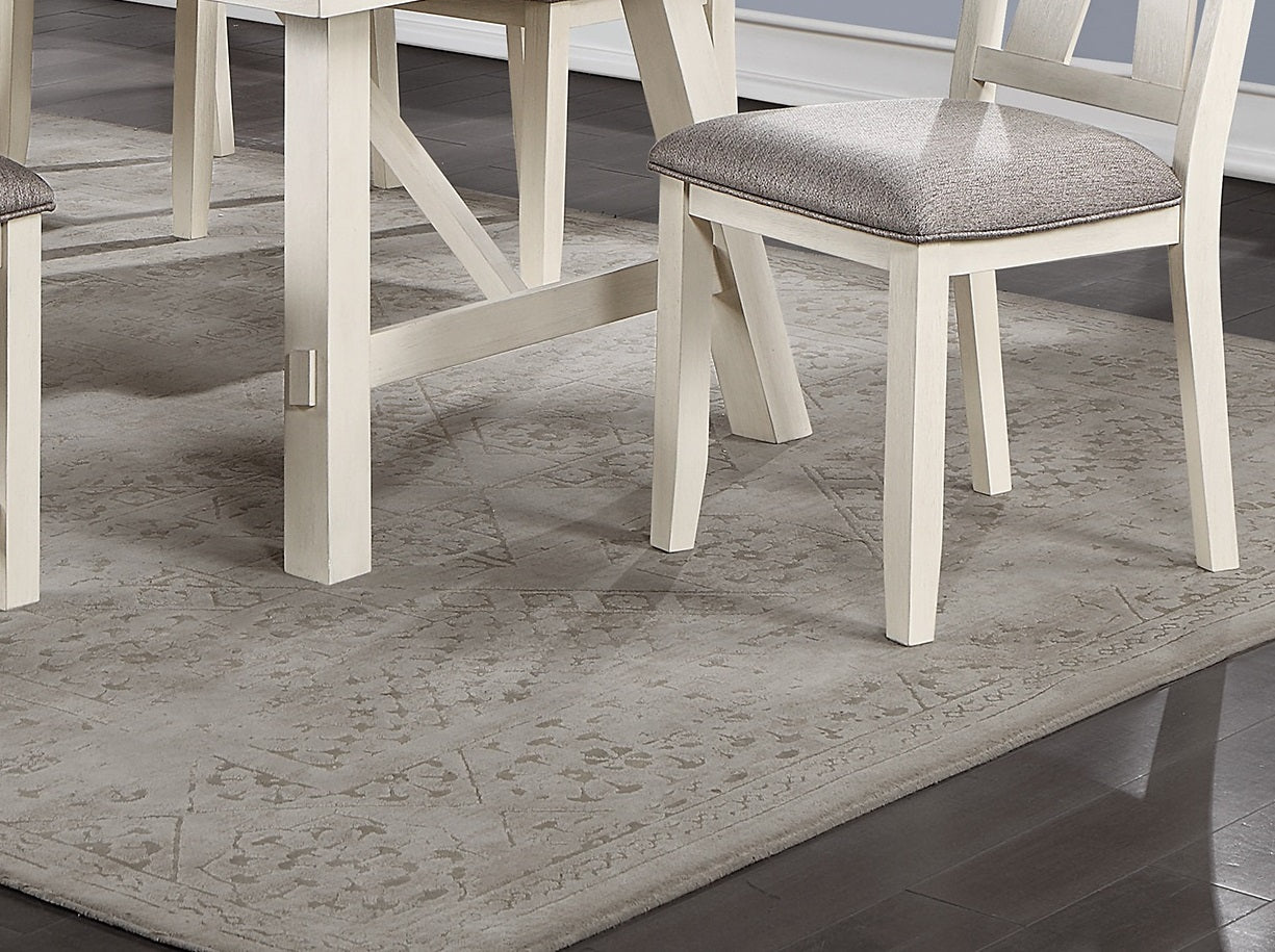 Solid Wood Dining Chairs Set Antique White Gray for Dining Room