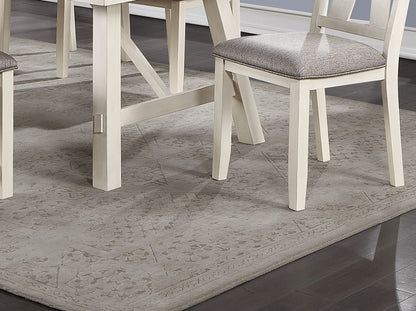 Solid Wood Dining Chairs Set Antique White Gray for Dining Room
