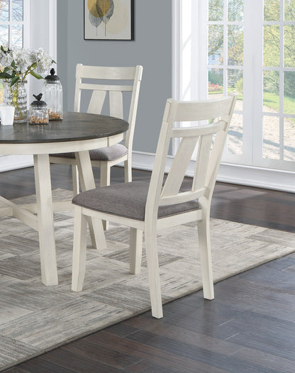 Solid Wood Dining Chairs Set Antique White Gray for Dining Room