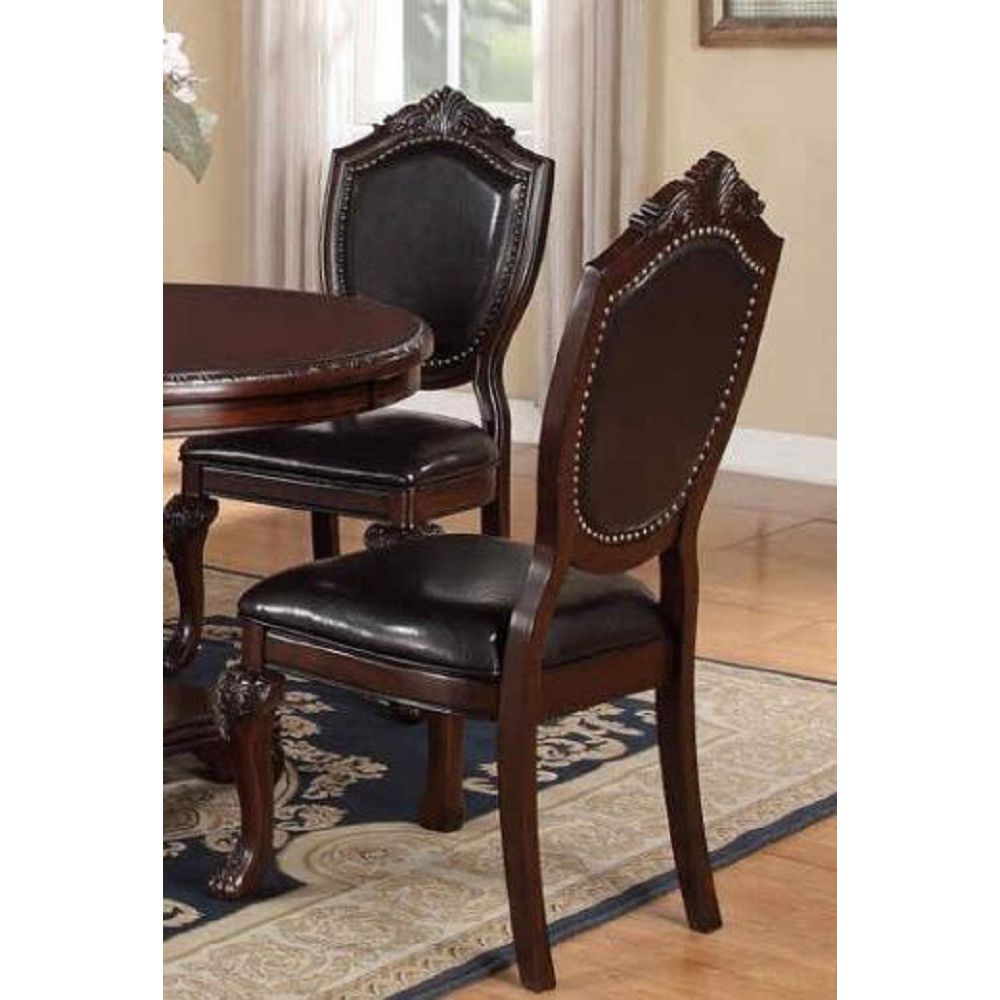 Brown Rubberwood Dining Chairs - Set of 2