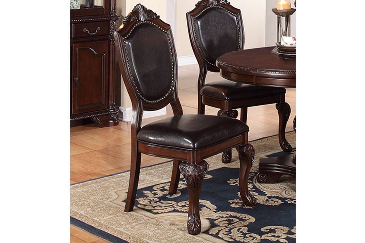 Brown Rubberwood Dining Chairs - Set of 2