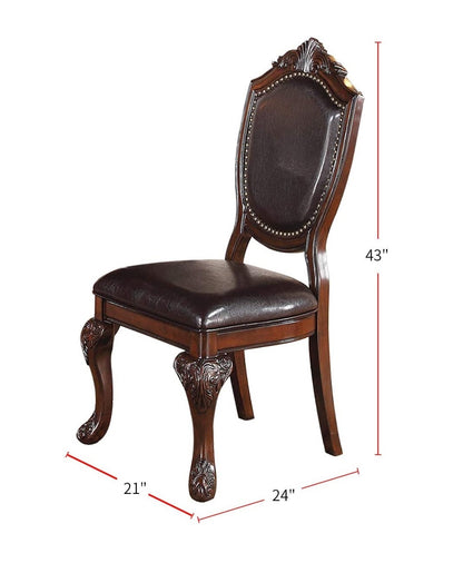 Brown Rubberwood Dining Chairs - Set of 2