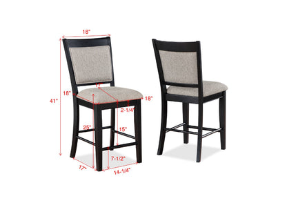 Farmhouse Dining Chairs - Gray Counter Height Set of 2