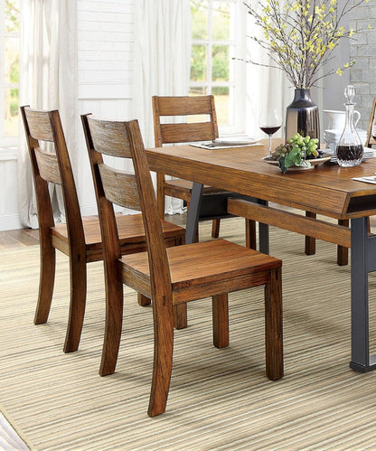 Dark Oak Dining Chairs Set of 2 Modern Rustic Style